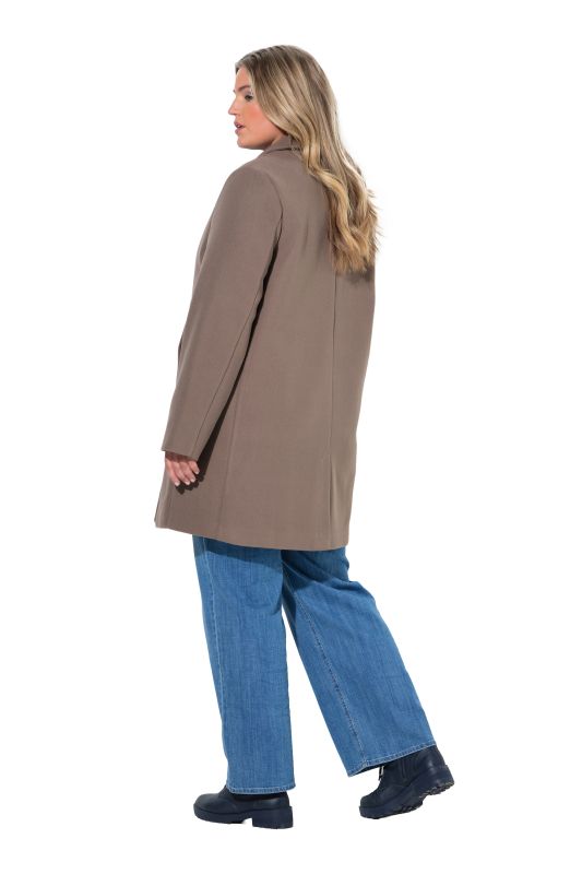 Wool-Blend Lapel Collar Coat