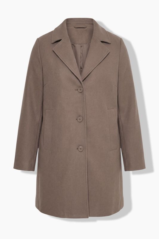 Wool-Blend Lapel Collar Coat