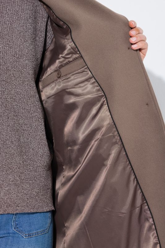 Wool-Blend Lapel Collar Coat