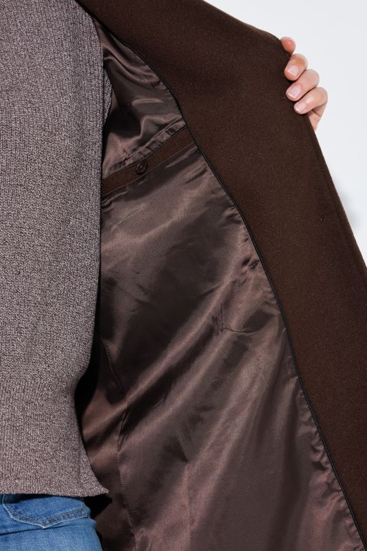 Wool-Blend Lapel Collar Coat