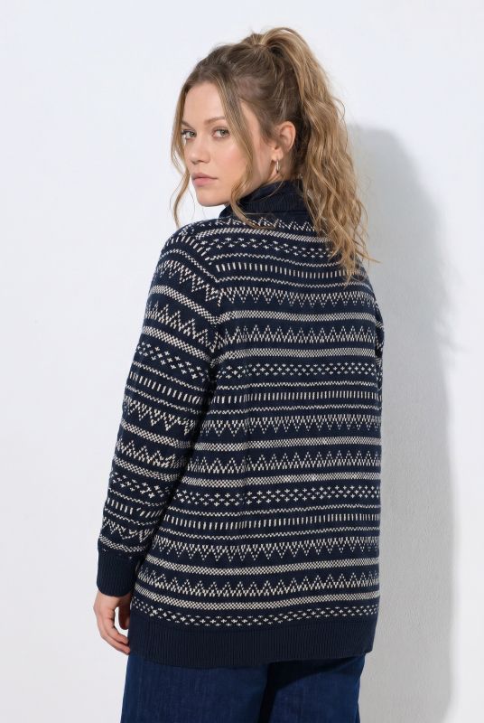 Eco Cotton Jacquard Knit Long Cardigan