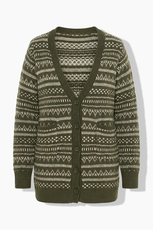 Eco Cotton Jacquard Knit Long Cardigan