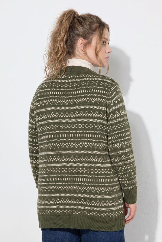 Eco Cotton Jacquard Knit Long Cardigan