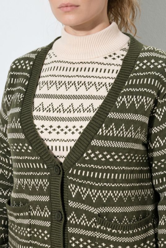 Eco Cotton Jacquard Knit Long Cardigan