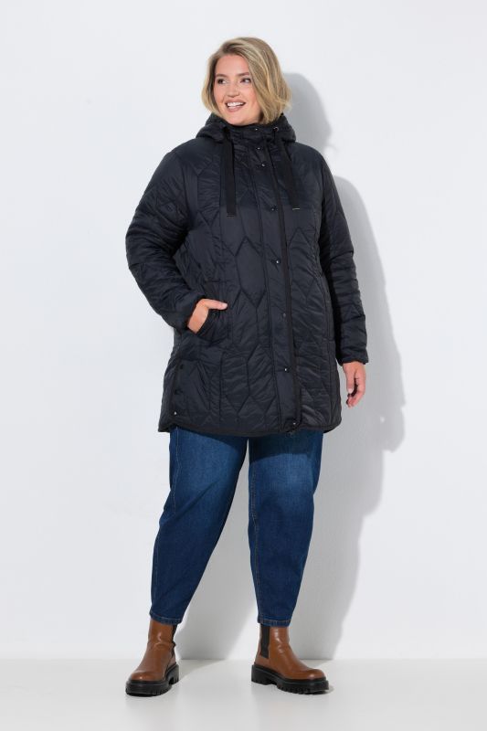 Geometric Quilted Longline Jacket