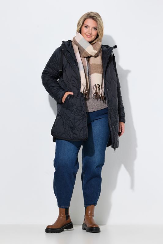 Geometric Quilted Longline Jacket