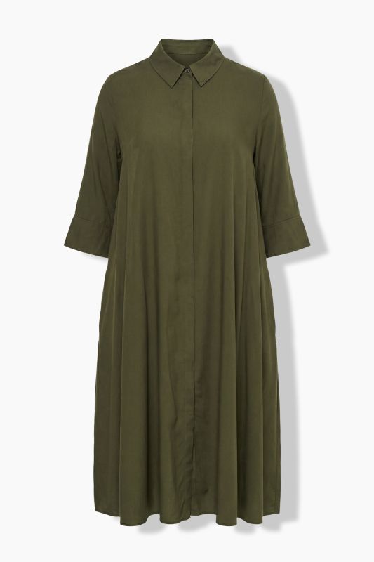 3/4 Sleeve Lyocell Shirt Dress