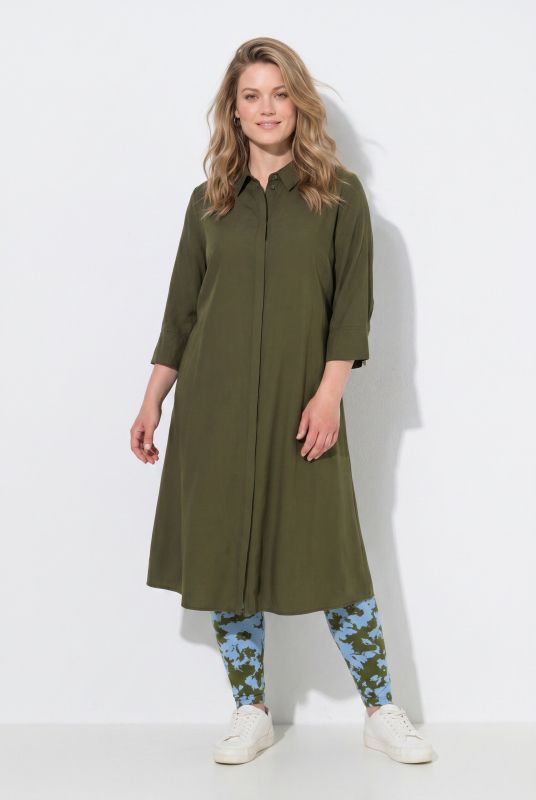 3/4 Sleeve Lyocell Shirt Dress