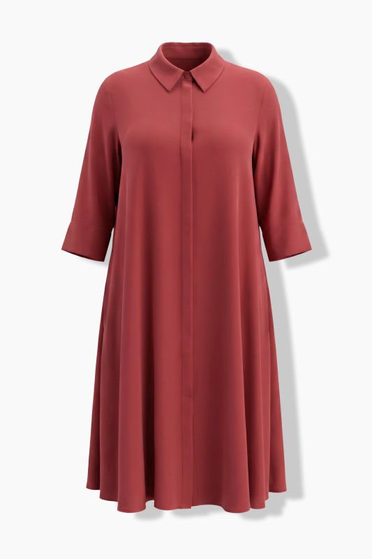 3/4 Sleeve Lyocell Shirt Dress