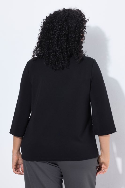Textured Diamond 3/4 Sleeve Sweatshirt