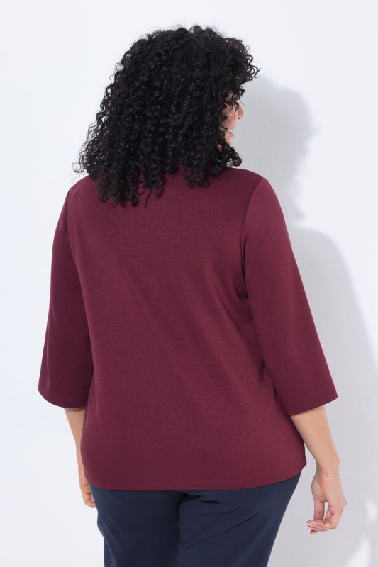 Textured Diamond 3/4 Sleeve Sweatshirt