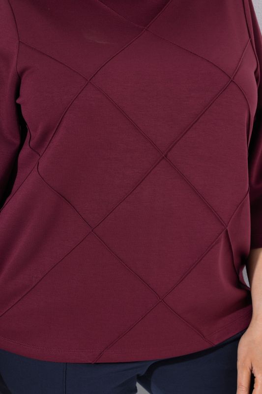 Textured Diamond 3/4 Sleeve Sweatshirt