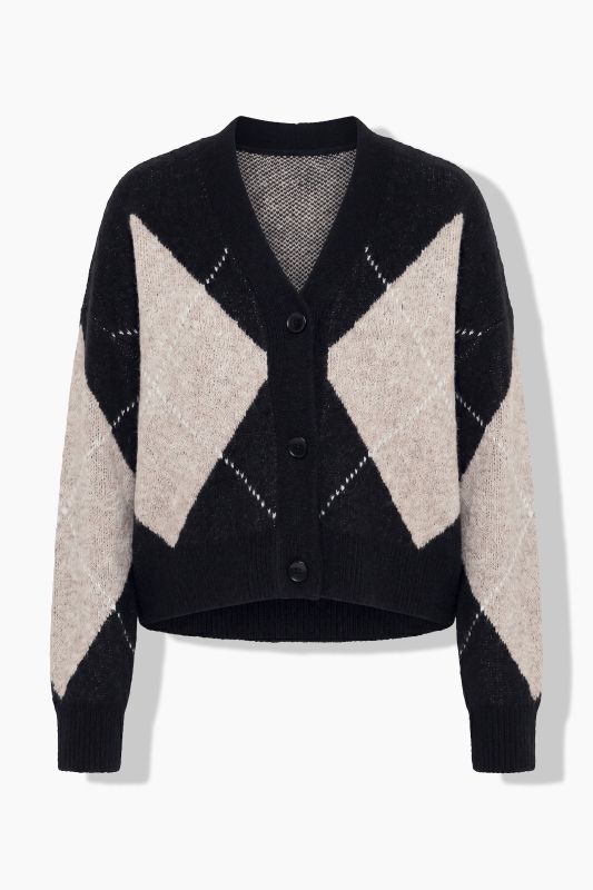 Argyle V-Neck Cardigan