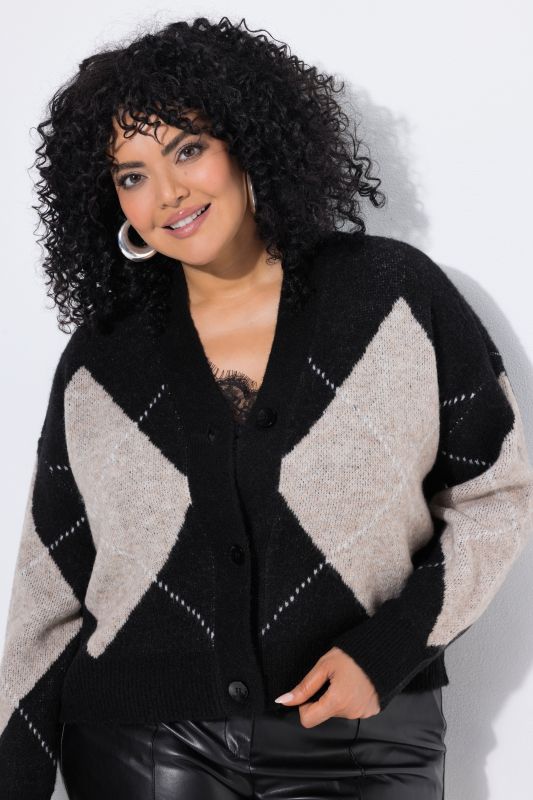 Argyle V-Neck Cardigan