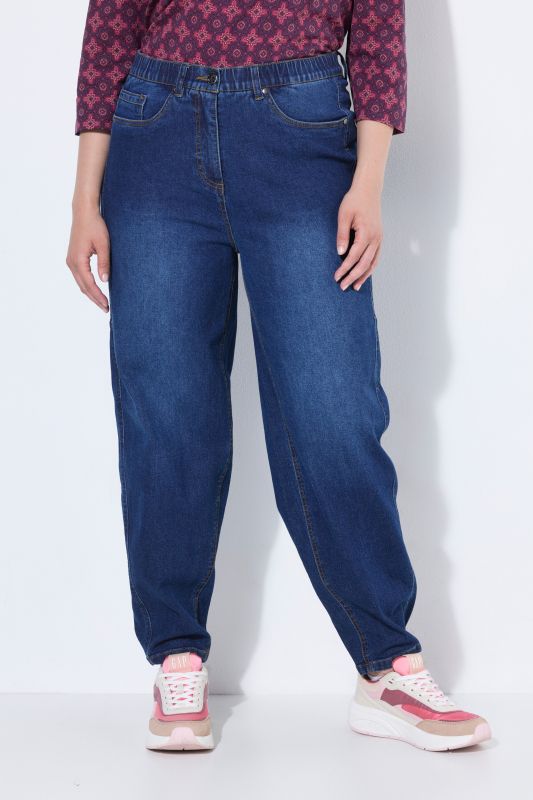 Stretch Fit Barrel Leg Jeans