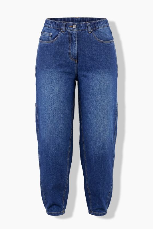 Stretch Fit Barrel Leg Jeans