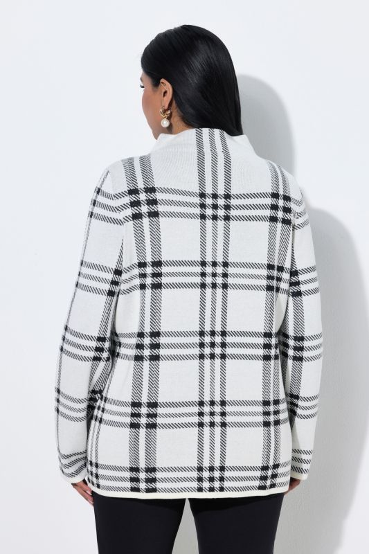 Sparkling Plaid Turtleneck Sweater