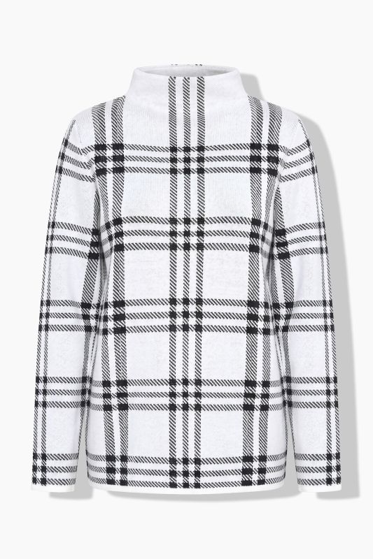 Sparkling Plaid Turtleneck Sweater