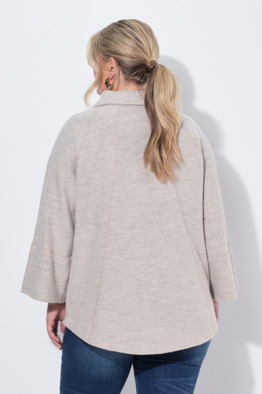 Boiled Wool Blend Oversized Jacket