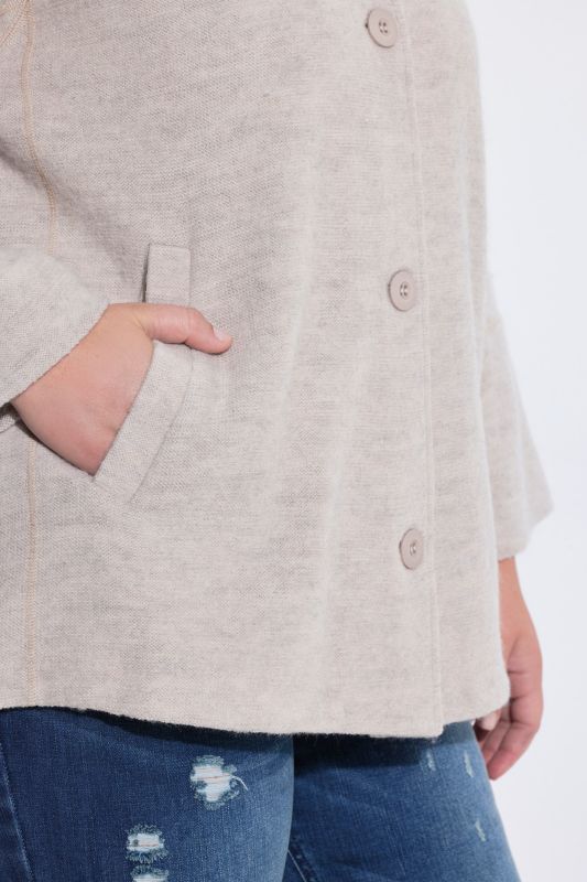 Boiled Wool Blend Oversized Jacket