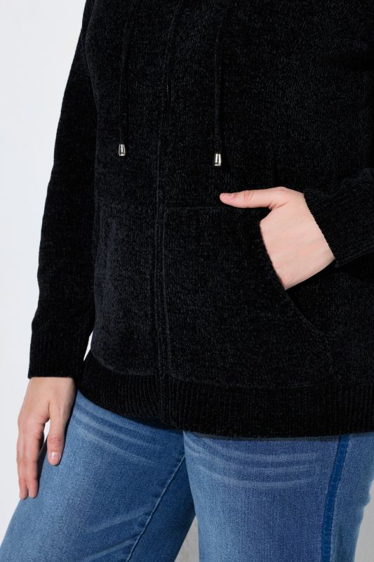 Chenille Knit Zip-Up Sweater