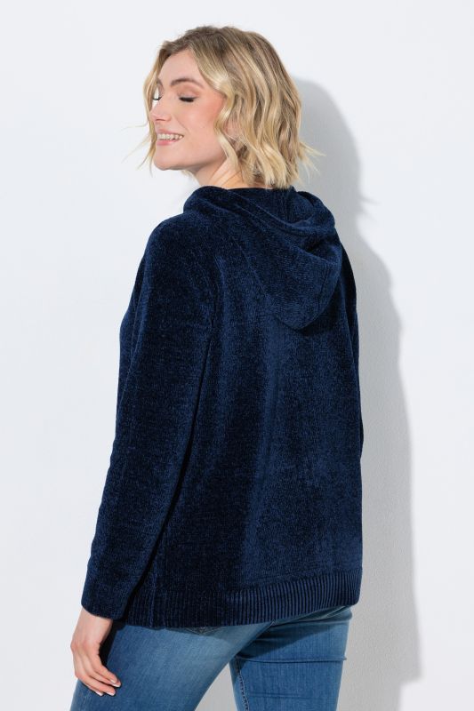 Chenille Knit Zip-Up Sweater
