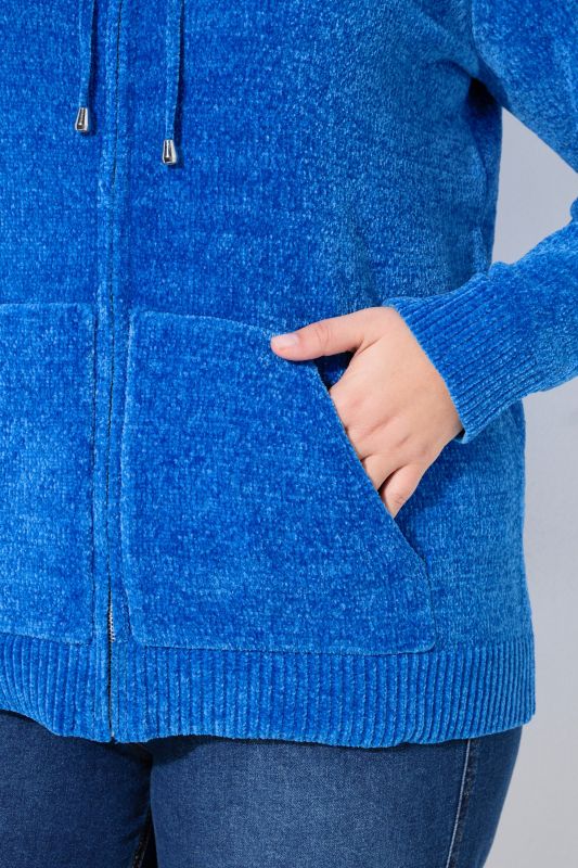 Chenille Knit Zip-Up Sweater