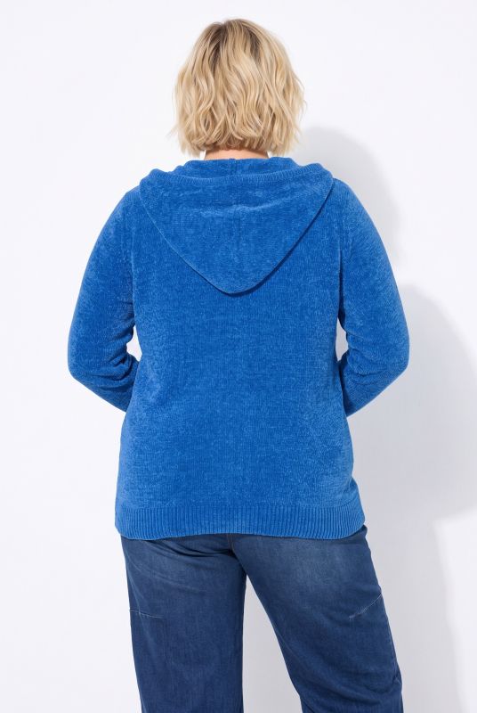 Chenille Knit Zip-Up Sweater