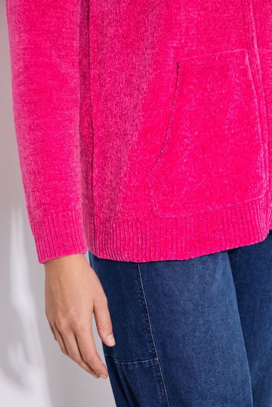 Chenille Knit Zip-Up Sweater