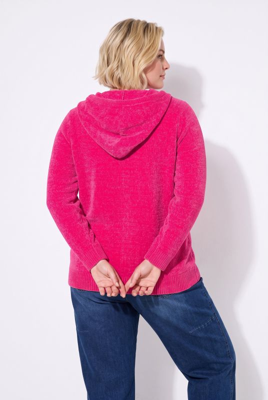 Chenille Knit Zip-Up Sweater