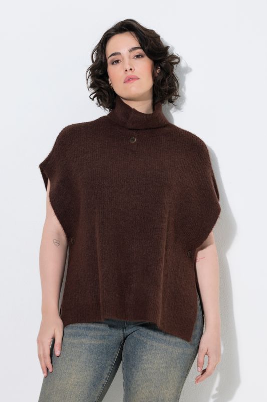 Turtleneck Button Detail Sweater Vest