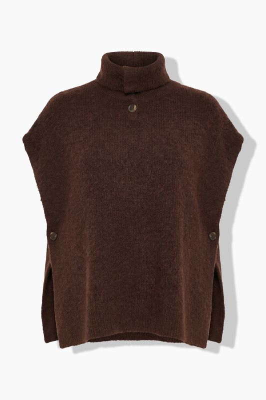 Turtleneck Button Detail Sweater Vest