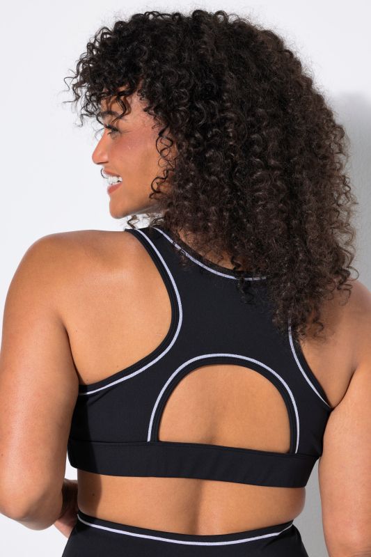 Contrast Piping Racerback Sports Bra