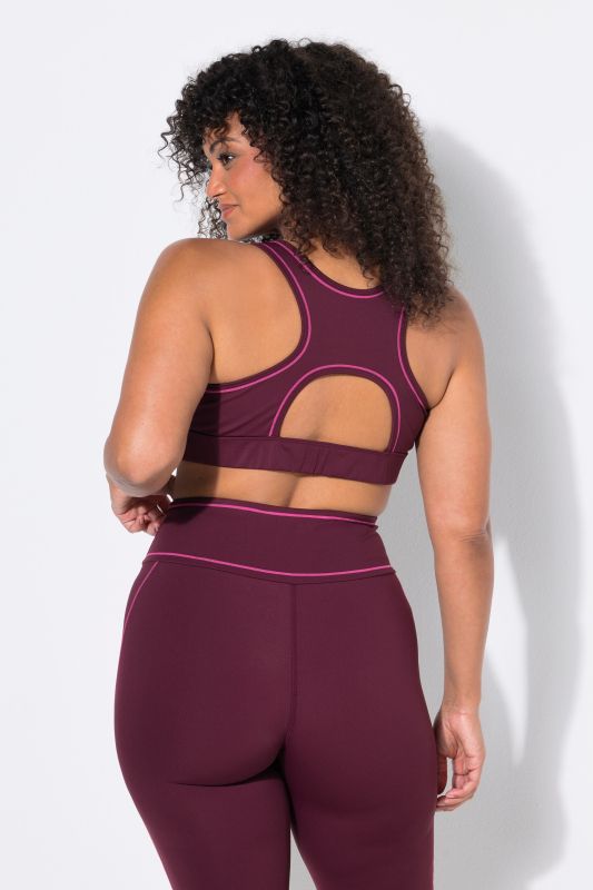 Contrast Piping Racerback Sports Bra