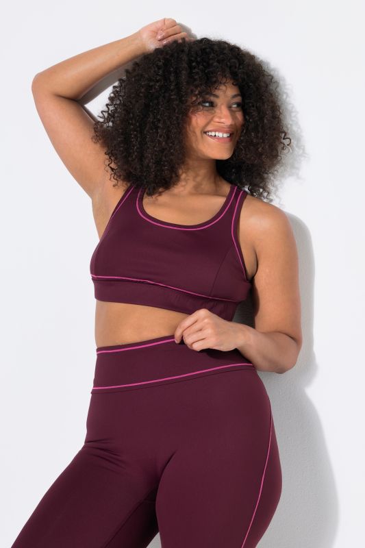 Contrast Piping Racerback Sports Bra
