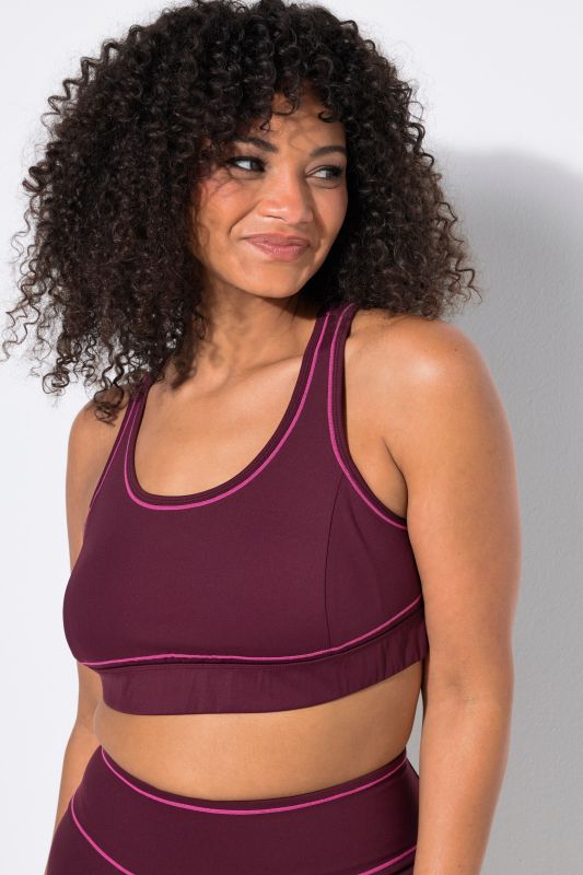 Contrast Piping Racerback Sports Bra
