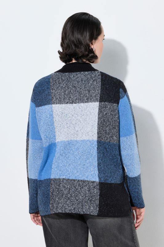 Checkered Long Sleeve Turtleneck Sweater