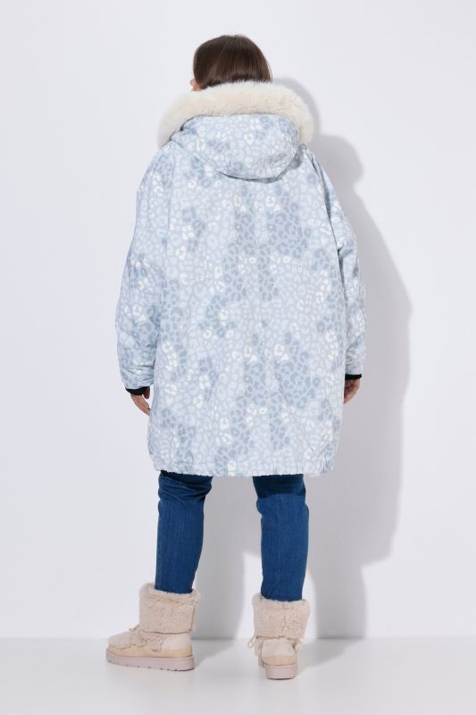 Oversized Teddy-Lined Leopard Print Parka