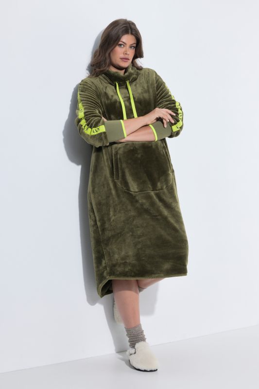 Plush Teddy Fleece Turtleneck Dress