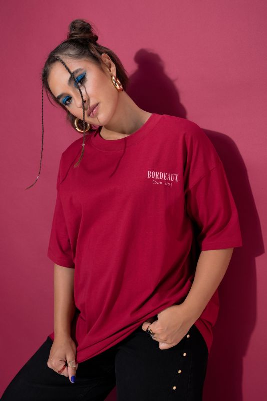 Bordeaux Oversized Graphic Tee