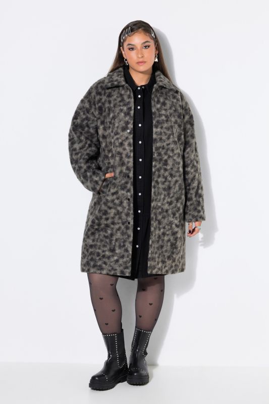 Leopard Print Teddy Longline Coat