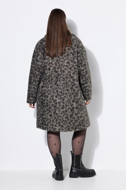 Leopard Print Teddy Longline Coat