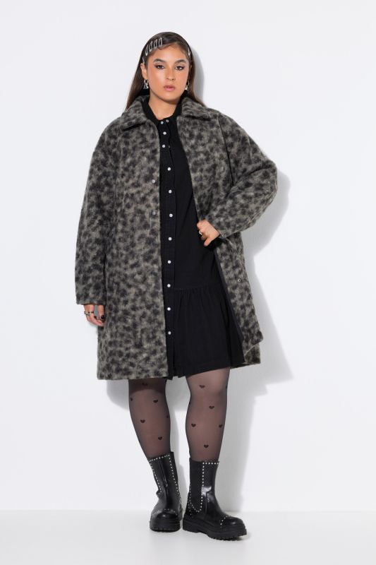 Leopard Print Teddy Longline Coat