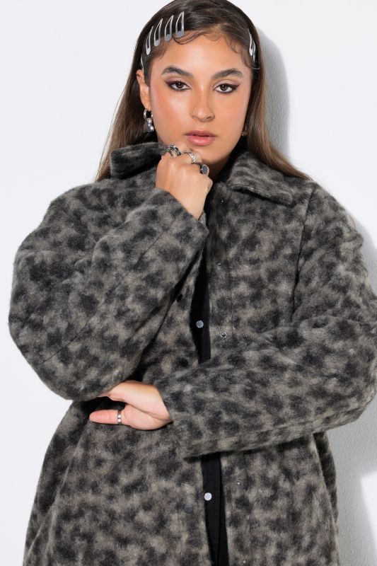 Leopard Print Teddy Longline Coat