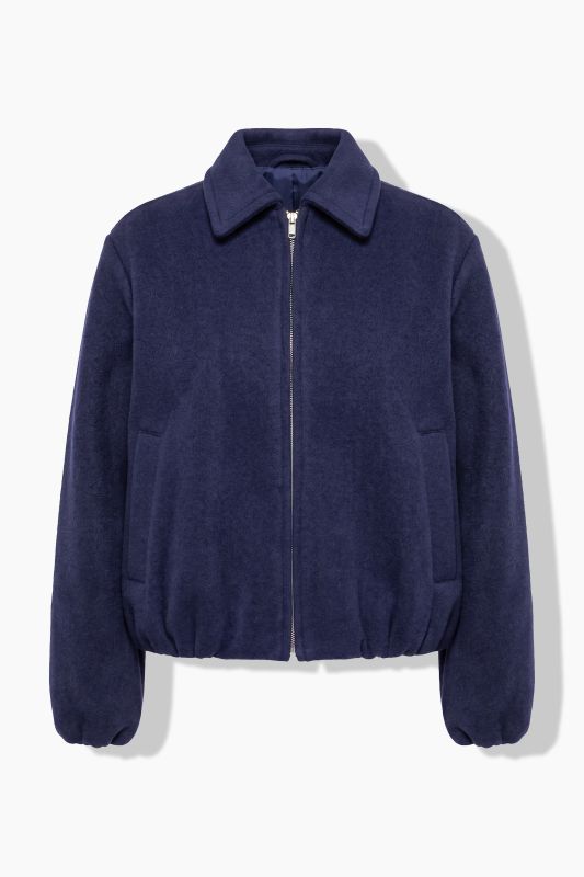 Wool-Look Zip Bomber Jacket