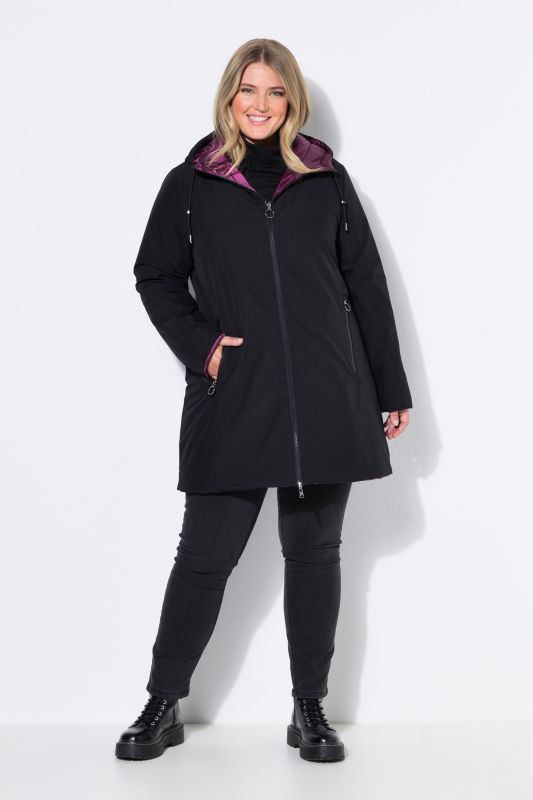 Reversible A-Line Hooded Coat