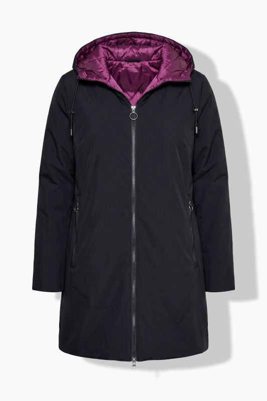 Reversible A-Line Hooded Coat