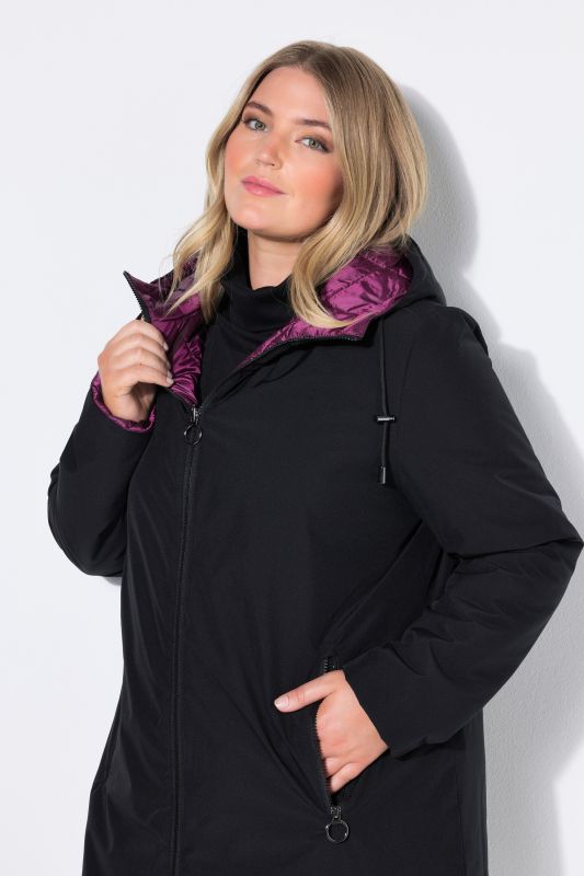 Reversible A-Line Hooded Coat
