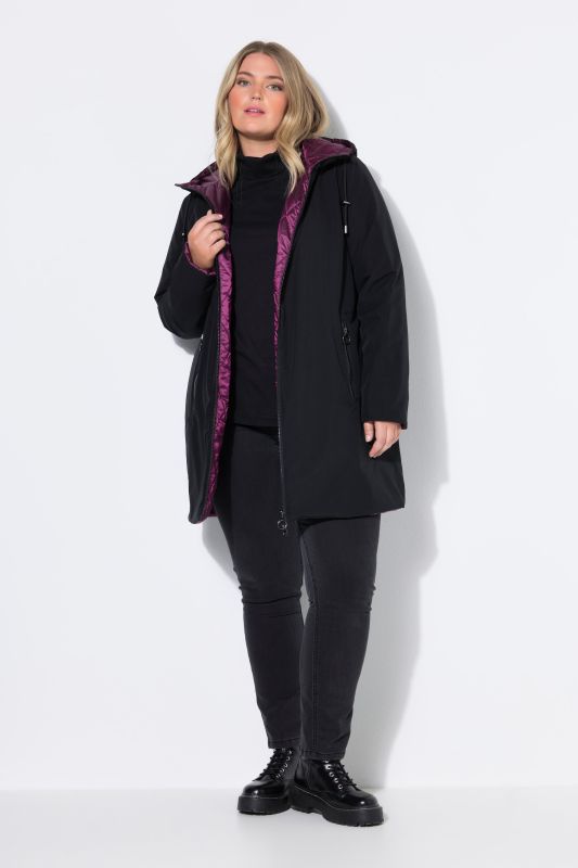 Reversible A-Line Hooded Coat