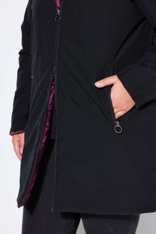 Reversible A-Line Hooded Coat